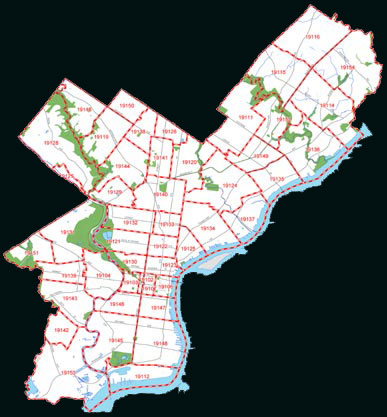 Philadelphia Penna Zip Codes